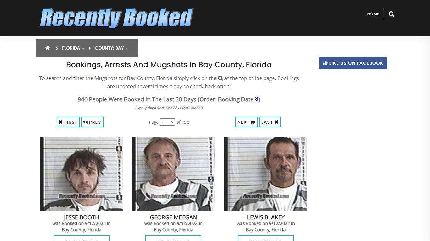 Recent bookings, Arrests, Mugshots in Bay County, Florida - Recently Booked