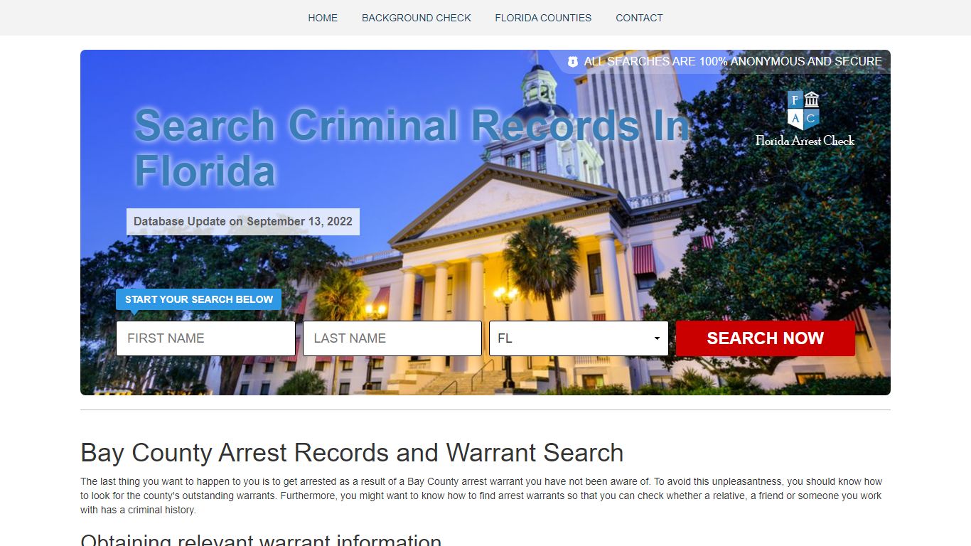 Bay County Arrest Records and Warrant Search